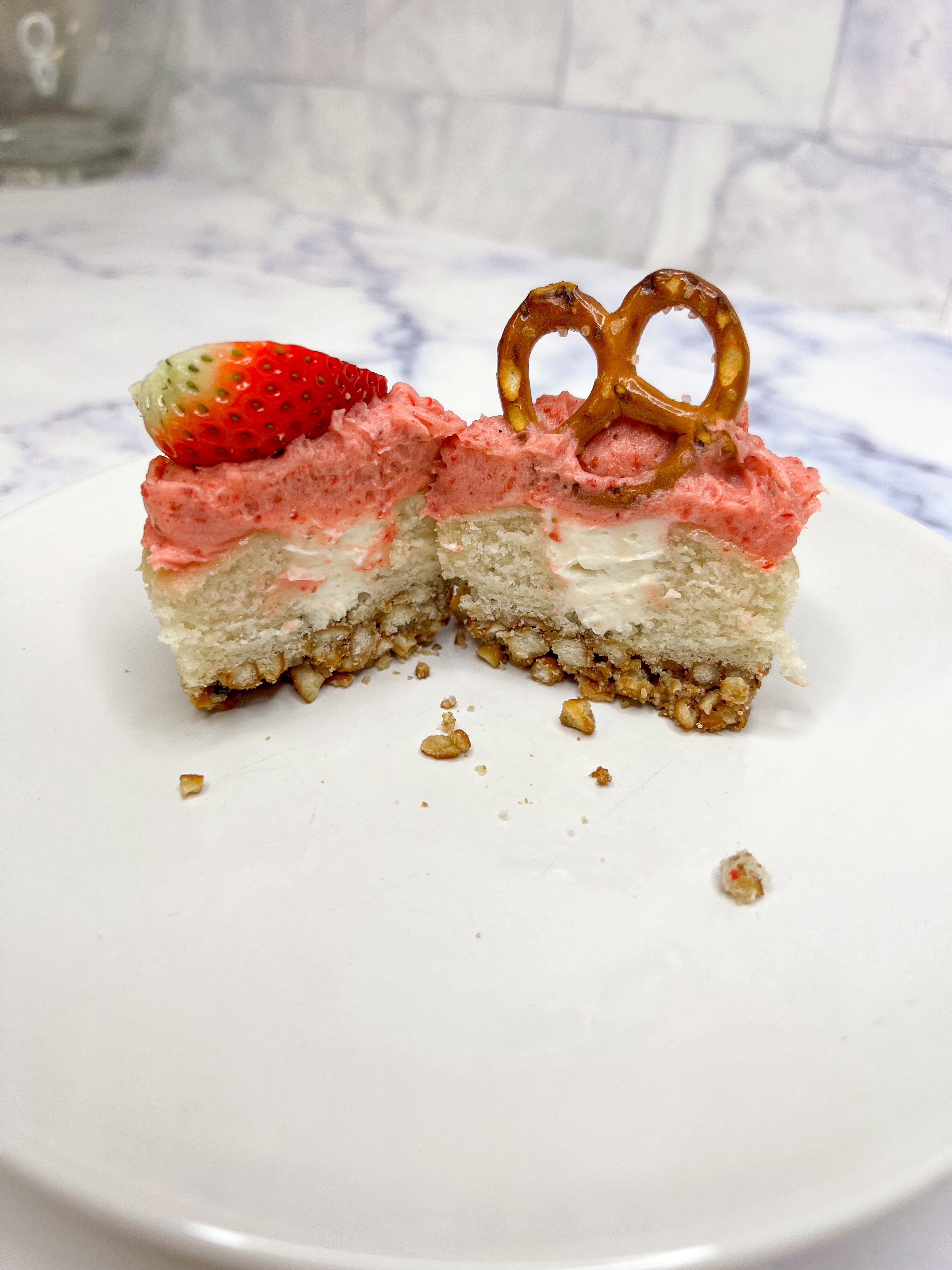 Strawberry Pretzel Cupcake